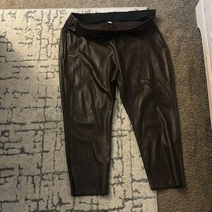 Brown Faux Leather Pants
